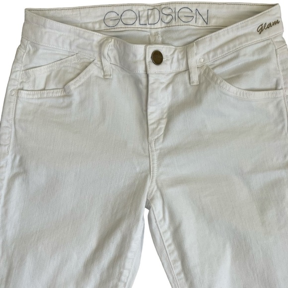 Goldsign ‘Glam’ Ankle Skinny Jeans in White Low Rise Stretchy Minimalist Sz 26 - Picture 3 of 16